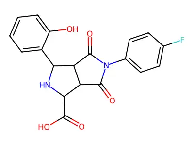 5-(4-fluorophenyl)-3-(2-hydroxyphenyl)-4,6-dioxooctahydropyrrolo[3,4-c]pyrrole-1-carboxylic acid structure