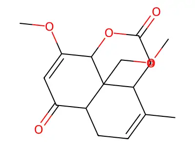 9-methoxy-9b-(methoxymethyl)-4-methyl-3,3a,6,6a,9a,9b-hexahydrobenzo[de]chromene-2,7-dione structure