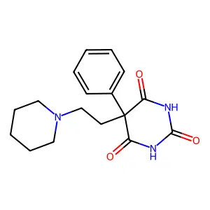 5-(2-Piperidinoethyl)-5-phenylbarbituric acid structure