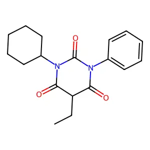 1-Cyclohexyl-5-ethyl-3-phenyl-2,4,6(1H,3H,5H)-pyrimidinetrione structure