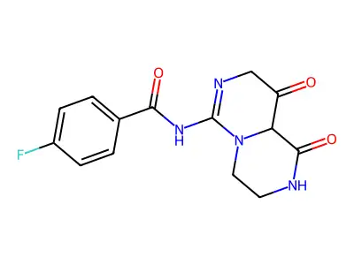 N-(1,9-dioxo-1,3,4,8,9,9a-hexahydro-2H-pyrazino[1,2-c]pyrimidin-6-yl)-4-fluorobenzamide structure