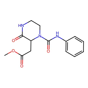 (3-Oxo-1-phenylcarbamoyl-piperazin-2-yl)-acetic acid methyl ester structure