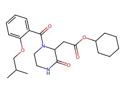 Cyclohexyl (1-{[2-(2-methylpropoxy)phenyl]carbonyl}-3-oxopiperazin-2-yl)acetate structure