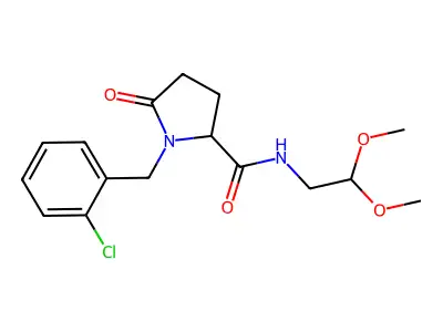 1-[(2-chlorophenyl)methyl]-N-(2,2-dimethoxyethyl)-5-oxopyrrolidine-2-carboxamide structure