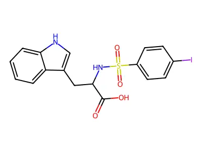 3-(1H-indol-3-yl)-2-[(4-iodophenyl)sulfonylamino]propanoic Acid structure
