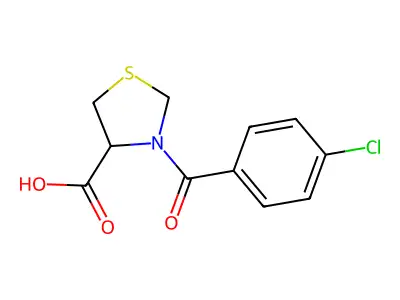 3-(4-chlorobenzoyl)-1,3-thiazolidine-4-carboxylic Acid structure