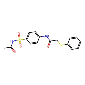 N-[4-(acetylsulfamoyl)phenyl]-2-phenylsulfanylacetamide structure