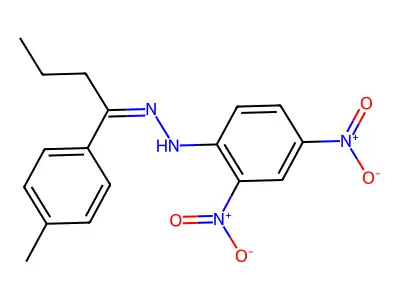 N-[(Z)-1-(4-methylphenyl)butylideneamino]-2,4-dinitroaniline structure