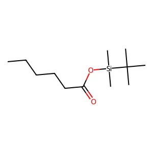 Hexanoic acid, DMTBS structure