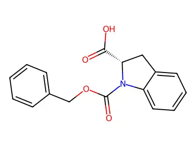 1-[(Benzyloxy)carbonyl]-2-indolinecarboxylic acid structure