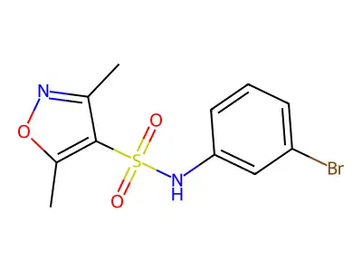 N-(3-bromophenyl)-3,5-dimethyl-1,2-oxazole-4-sulfonamide structure