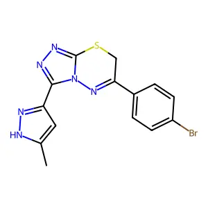 6-(4-bromophenyl)-3-(5-methyl-1H-pyrazol-3-yl)-7H-[1,2,4]triazolo[3,4-b][1,3,4]thiadiazine structure