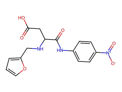 N~2~-(furan-2-ylmethyl)-N-(4-nitrophenyl)-alpha-asparagine structure