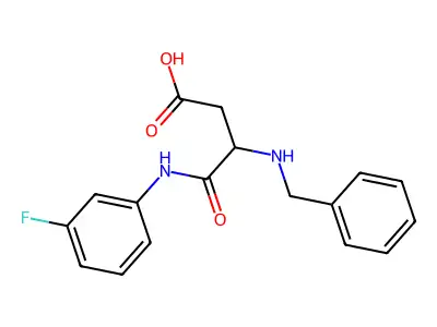 3-(Benzylazaniumyl)-4-(3-fluoroanilino)-4-oxobutanoate structure