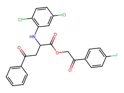 2-(4-fluorophenyl)-2-oxoethyl 2-[(2,5-dichlorophenyl)amino]-4-oxo-4-phenylbutanoate structure