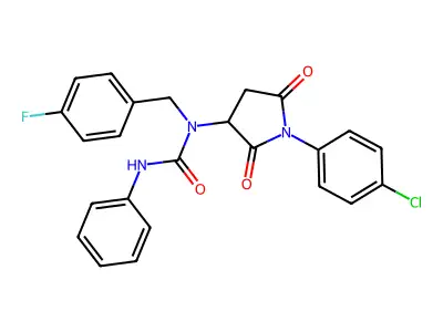 1-[1-(4-Chlorophenyl)-2,5-dioxopyrrolidin-3-yl]-1-(4-fluorobenzyl)-3-phenylurea structure