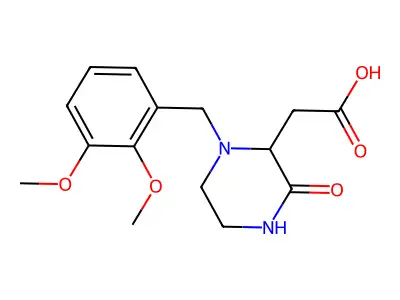 2-[1-(2,3-Dimethoxybenzyl)-3-oxo-2-piperazinyl]-acetic acid structure