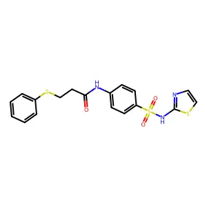 3-phenylsulfanyl-N-[4-(1,3-thiazol-2-ylsulfamoyl)phenyl]propanamide structure