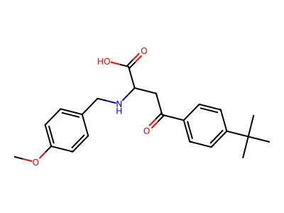 4-[4-(Tert-butyl)phenyl]-2-[(4-methoxybenzyl)amino]-4-oxobutanoic acid structure