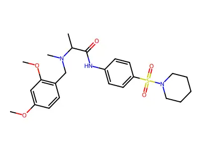 2-[(2,4-dimethoxyphenyl)methyl-methylamino]-N-(4-piperidin-1-ylsulfonylphenyl)propanamide structure