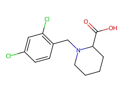 1-[(2,4-Dichlorophenyl)methyl]-2-piperidinecarboxylic acid structure