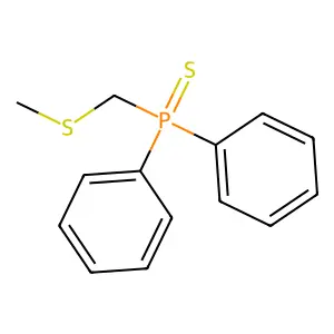Phosphine sulfide, [(methylthio)methyl]diphenyl- structure