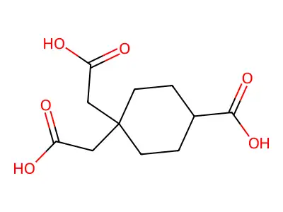 4,4-bis(carboxymethyl)cyclohexane-1-carboxylic Acid structure