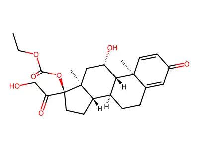 (11beta)-17-((Ethoxycarbonyl)oxy)-11,21-dihydroxypregna-1,4-diene-3,20-dione structure