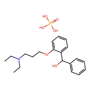 Benzhydrol, 2-(3-(diethylamino)propoxy)-, hydrogen phosphate structure