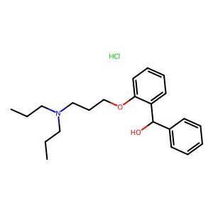 Benzhydrol, 2-(3-(dipropylamino)propoxy)-, hydrochloride structure