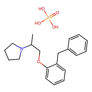 Pyrrolidine, 1-((1-(2-benzylphenoxy)methyl)ethyl)-, hydrogen phosphate structure