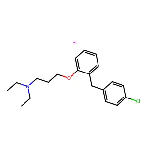 Propylamine, N,N-diethyl-3-(2-(p-chlorobenzyl)phenoxy)-, hydriodide structure