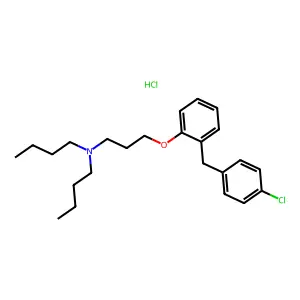 Propylamine, N,N-dibutyl-3-(2-(p-chlorobenzyl)phenoxy)-, hydrochloride structure
