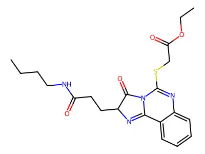 ethyl 2-({2-[2-(butylcarbamoyl)ethyl]-3-oxo-2H,3H-imidazo[1,2-c]quinazolin-5-yl}sulfanyl)acetate structure