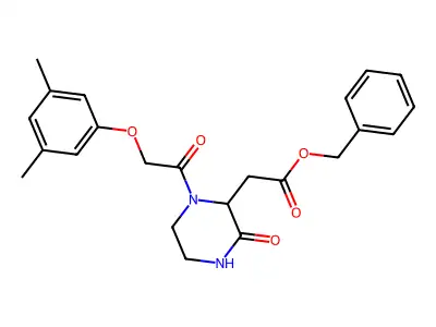Benzyl {1-[(3,5-dimethylphenoxy)acetyl]-3-oxopiperazin-2-yl}acetate structure