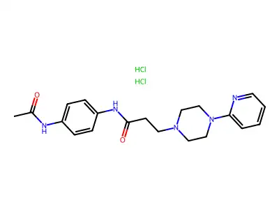 1-Piperazinepropanamide, N-(4-(acetylamino)phenyl)-4-(2-pyridinyl)-, dihydrochloride structure