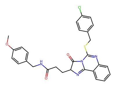 3-(5-{[(4-chlorophenyl)methyl]sulfanyl}-3-oxo-2H,3H-imidazo[1,2-c]quinazolin-2-yl)-N-[(4-methoxyphenyl)methyl]propanamide structure