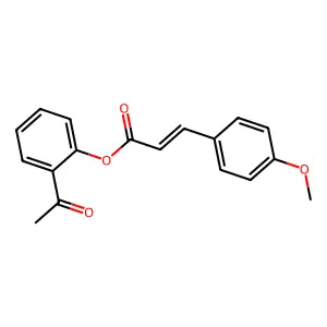 2-Propenoic acid, 3-(4-methoxyphenyl)-, 2-acetylphenyl ester structure