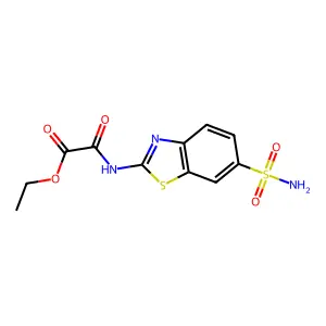 Acetic acid, ((6-(aminosulfonyl)-2-benzothiazolyl)amino)oxo-, ethyl ester structure