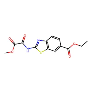 6-Benzothiazolecarboxylic acid, 2-((methoxyoxoacetyl)amino)-, ethyl ester structure
