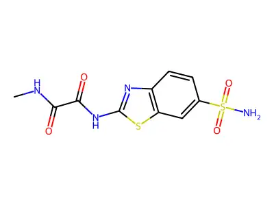 Ethanediamide, N-(6-(aminosulfonyl)-2-benzothiazolyl)-N'-methyl- structure