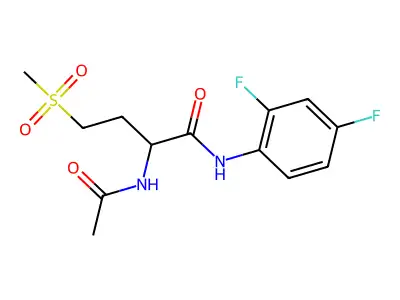 2-acetamido-N-(2,4-difluorophenyl)-4-(methylsulfonyl)butanamide structure