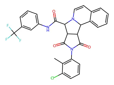 10-(3-Chloro-2-methylphenyl)-8a,9,10,11,11a,11b-hexahydro-9,11-dioxo-N-[3-(trifluoromethyl)phenyl]-8H-pyrrolo[3',4':3,4]pyrrolo[2,1-a]isoquinoline-8-carboxamide structure