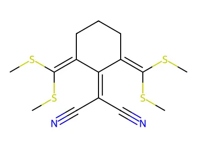 Propanedinitrile, [2,6-bis[bis(methylthio)methylene]cyclohexylidene]- structure
