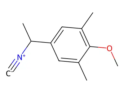 5-(1-Isocyanoethyl)-2-methoxy-1,3-dimethylbenzene structure