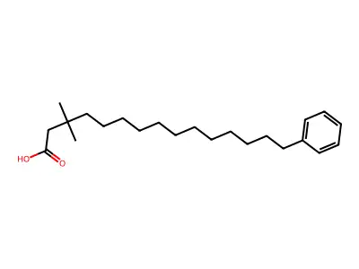 3,3-Dimethyl-15-phenylpentadecanoic acid structure