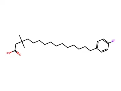 15-(4-碘苯基)-3,3-二甲基十五烷酸 structure