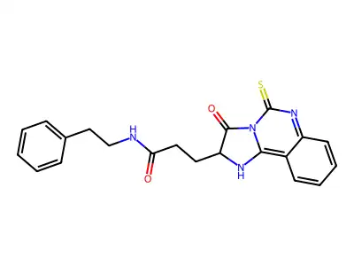 3-{3-oxo-5-sulfanylidene-2H,3H,5H,6H-imidazo[1,2-c]quinazolin-2-yl}-N-(2-phenylethyl)propanamide structure