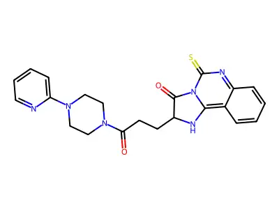 2-{3-oxo-3-[4-(pyridin-2-yl)piperazin-1-yl]propyl}-5-sulfanylidene-2H,3H,5H,6H-imidazo[1,2-c]quinazolin-3-one structure