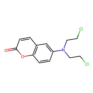 6-[Bis(2-chloroethyl)amino]chromen-2-one structure